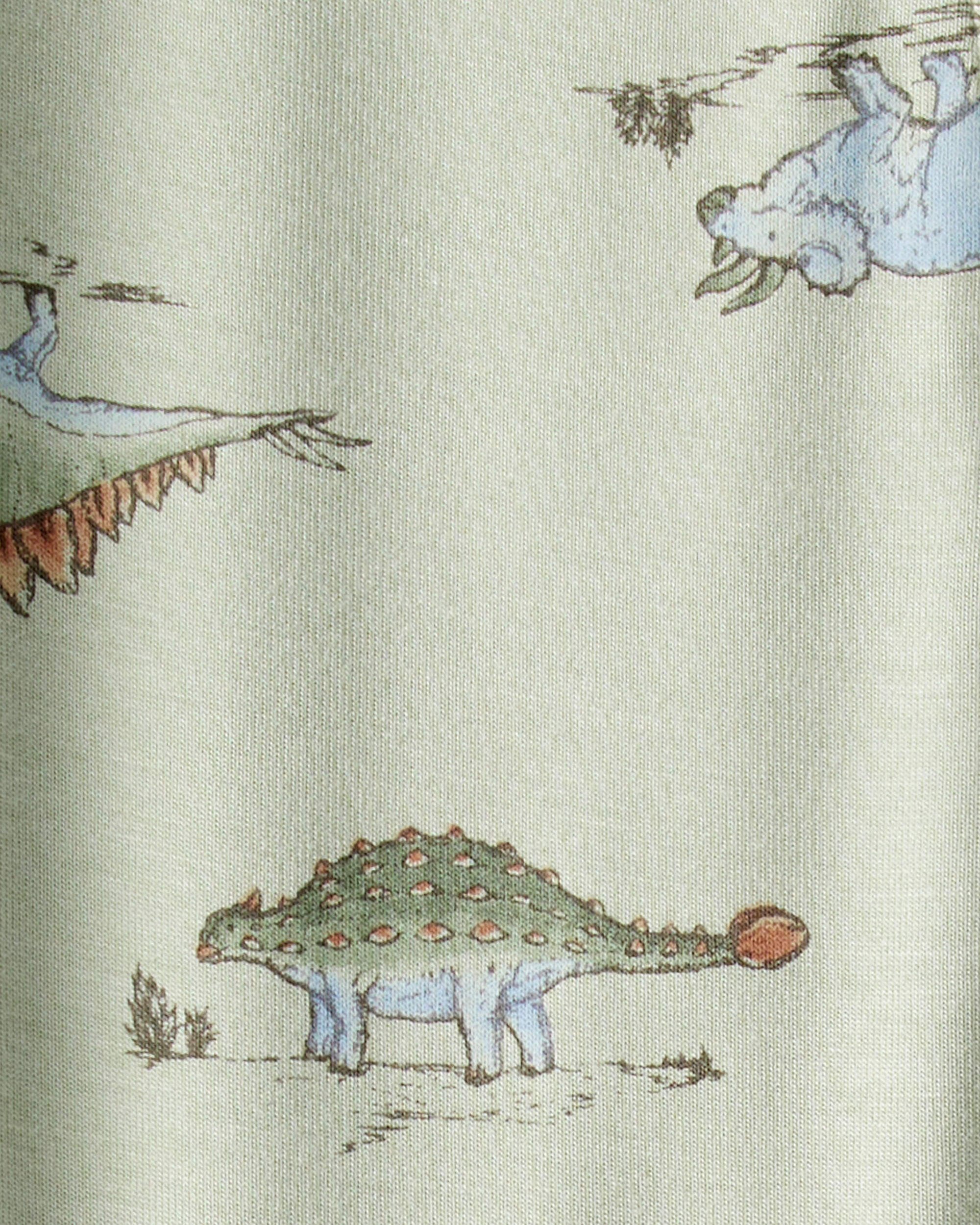 Baby Boy Dinosaur Print PurelySoft Long-Sleeve Sleep & Play - Green