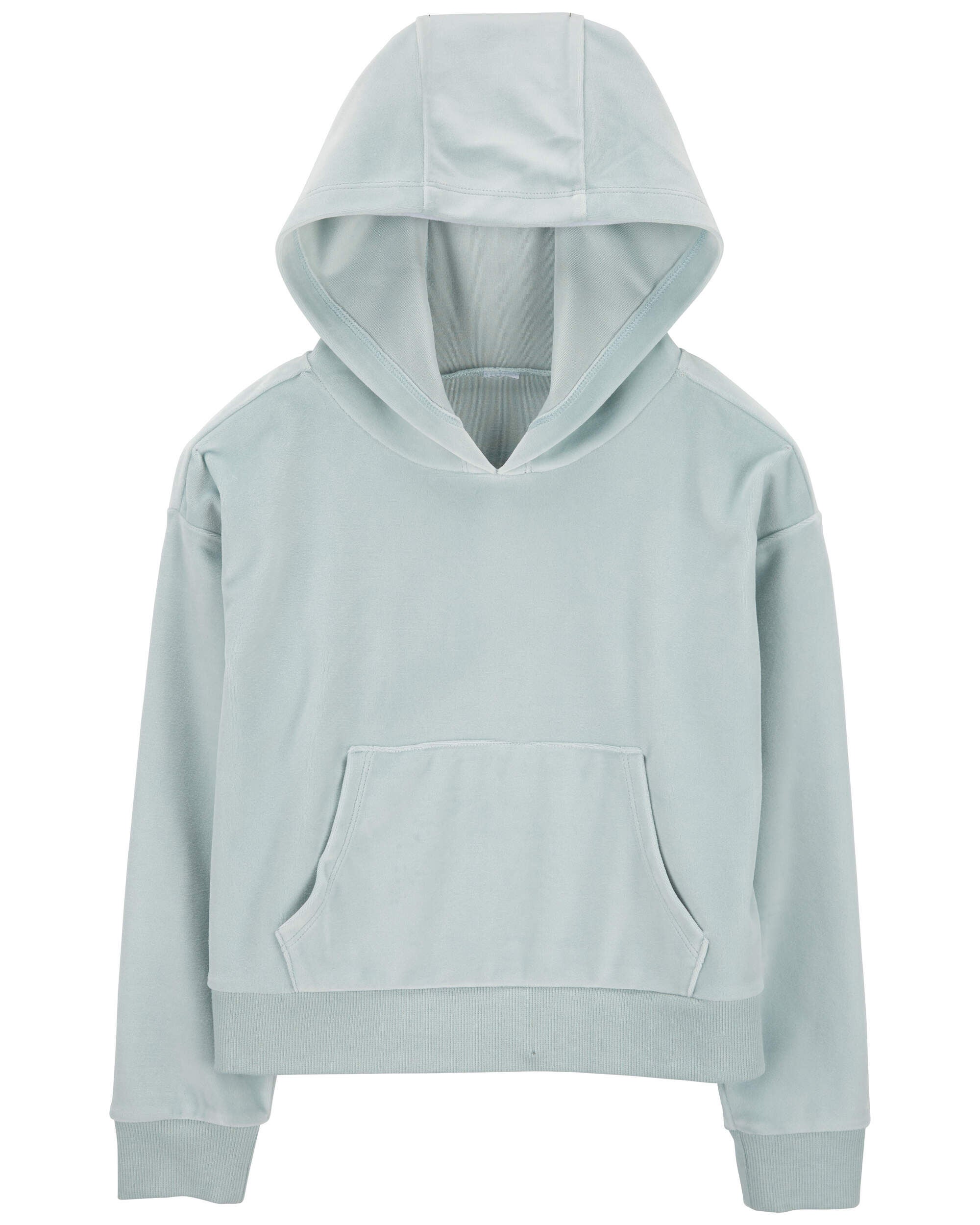 Originals girls' trefoil crop velour hoodie junior discount
