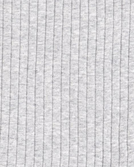 Product image 2 of Kid Solid Ribbed Cotton Blend 2-Piece Pajamas - Grey