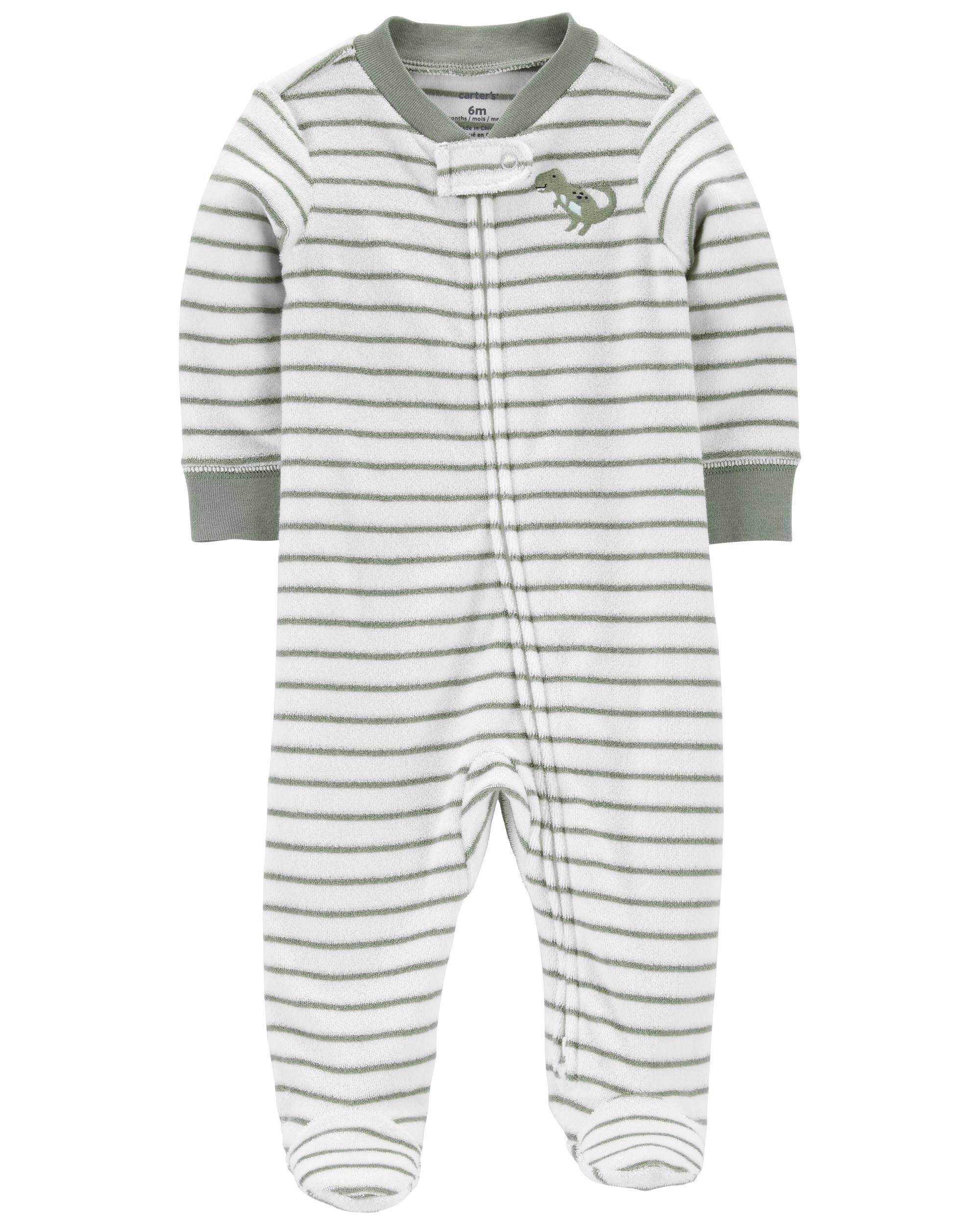 Baby Dinosaur 2 Way Zip Terry Footie Sleep Play Pajamas Carter s Carter s