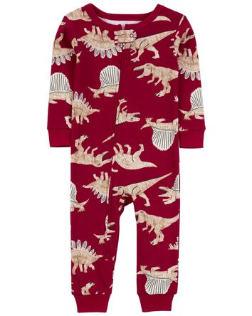 Toddler 1-Piece Dinosaur 100% Snug Fit Cotton Footless Pajamas