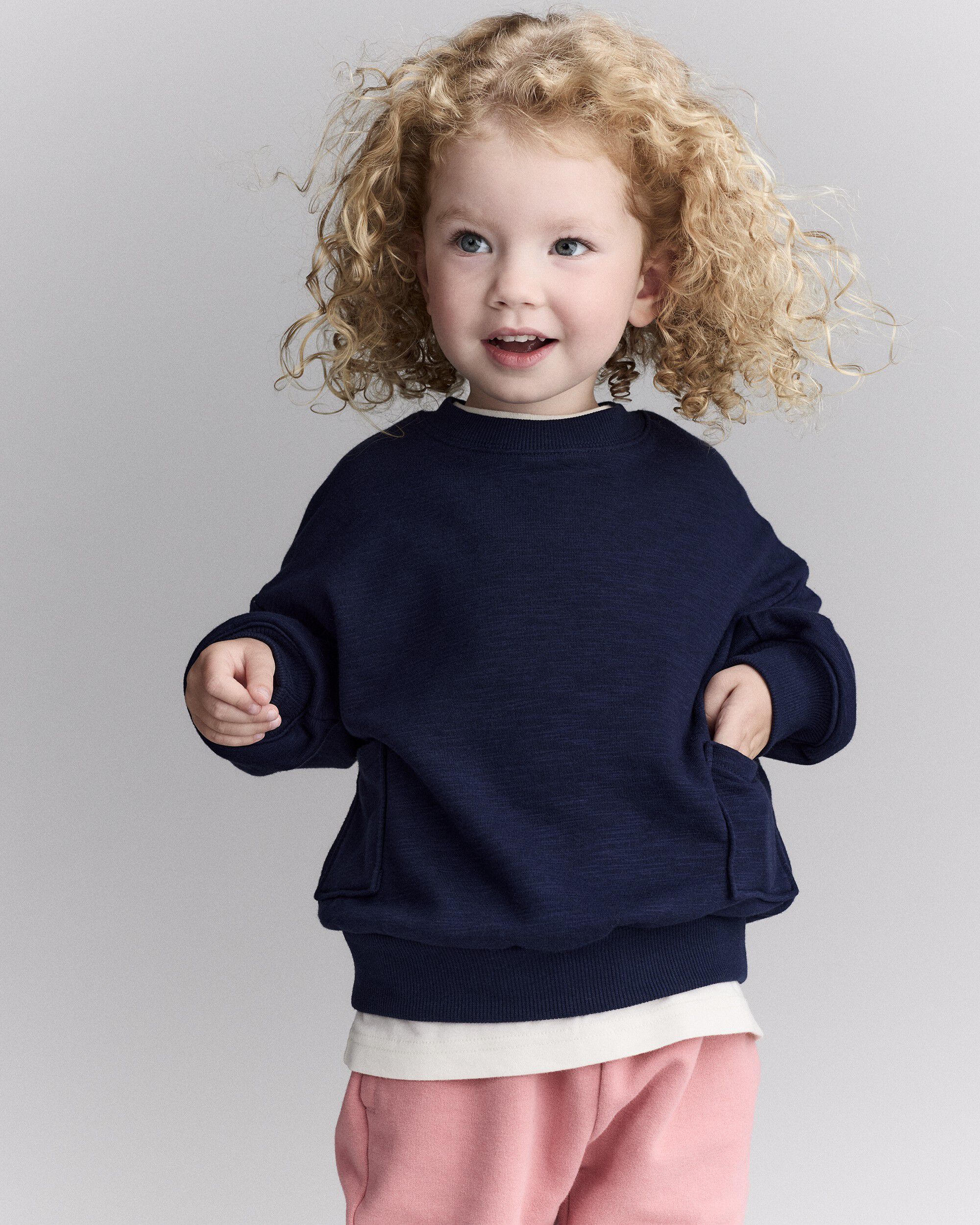 Otter Avenue Toddler Otter Sweatshirt with Pockets- Navy 12M Navy 18$