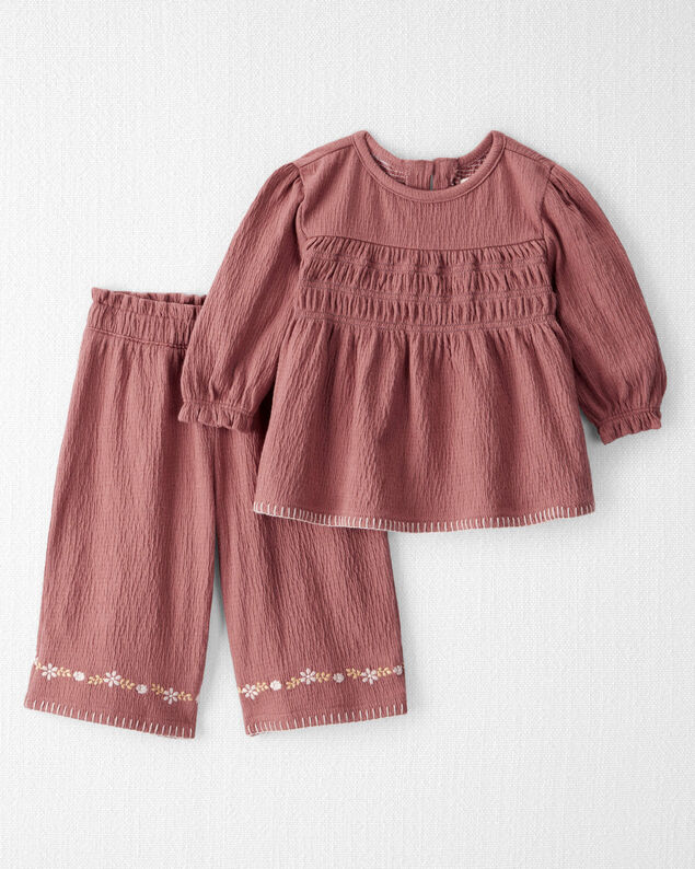 Product image 1 of Baby Girl 2-Piece Organic Cotton Crinkled Knit Set