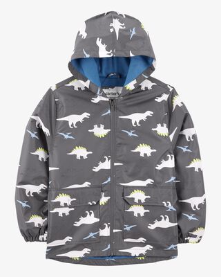 Product image 1 of Kid Dinosaur Color Changing Rain Jacket - Grey