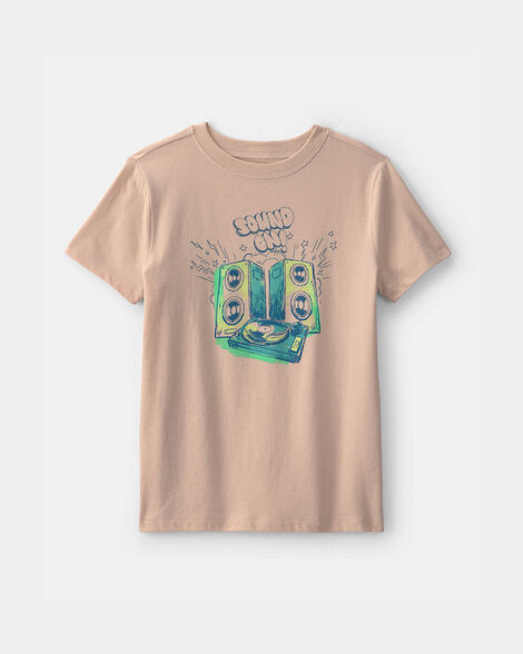 boys 'sound on' music graphic tee - tan