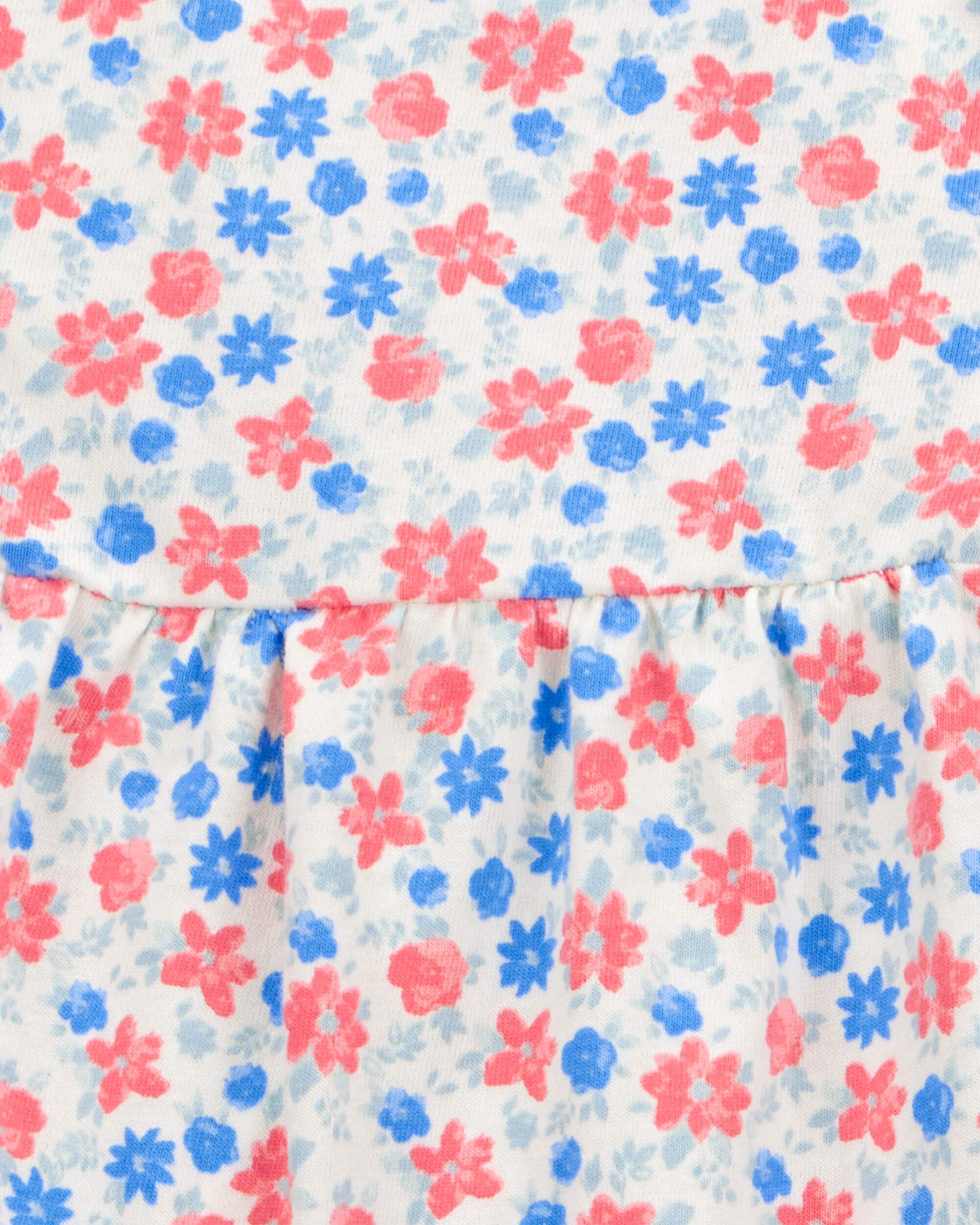 Baby Girl 3-Piece Floral Little Diaper Cover Set - Coral