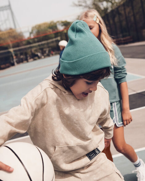 Product image 5 of Boys Acid Wash Print French Terry Jogger - Cream