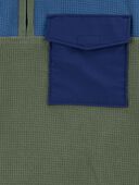Green, Blue - Kid Colorblock Fleece Pullover - Green, Selected