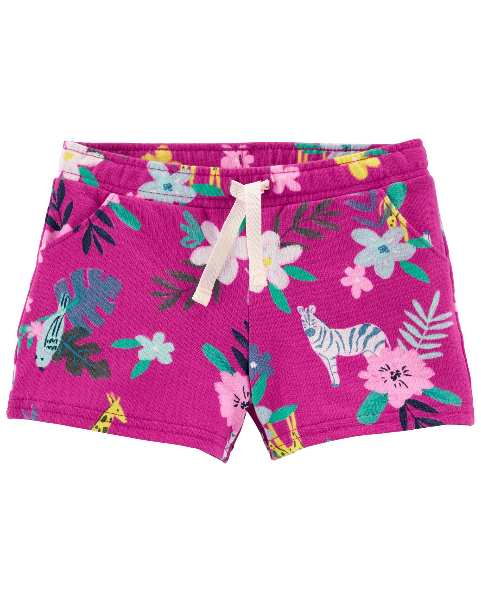 *CLEARANCE* Floral Pull-On French Terry Shorts