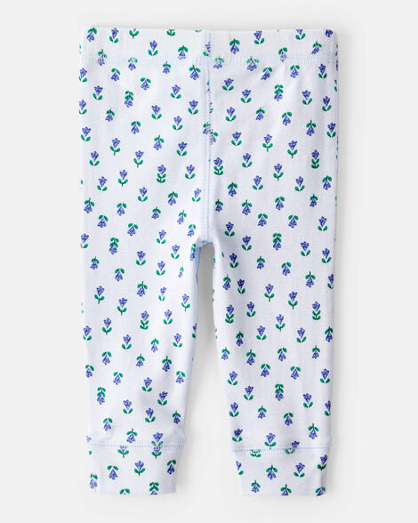  Product image 3 of Baby 2-Pack Floral Pull-On Pants - Grey/Blue