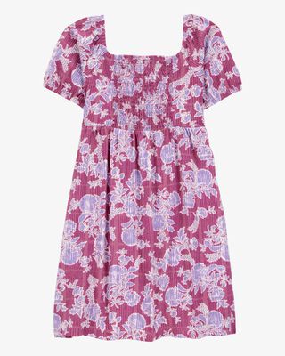 Product image 2 of Kid Smocked Floral Print Dress - Pink