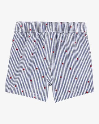 Product image 2 of Baby Striped Star Print Drawstring Shorts - Blue