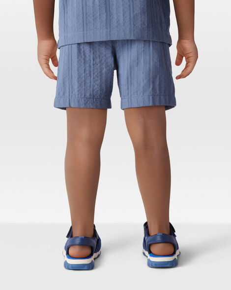 Toddler Seersucker Drawstring Shorts - Blue