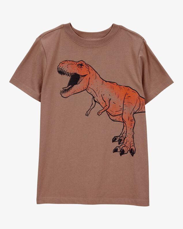 Product image 1 of Kid Dinosaur Short-Sleeve Graphic Tee- Brown