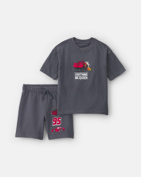 baby boy ©disney/pixar cars short-sleeve top & short set - grey