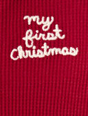 Baby My First Christmas Holiday Red Cotton Sleep & Play Pajamas - Red