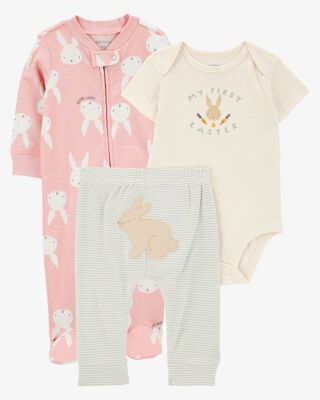 Product image 1 of Baby 3-Piece Easter Sleep & Play Pajamas & Bodysuit Pant Set
