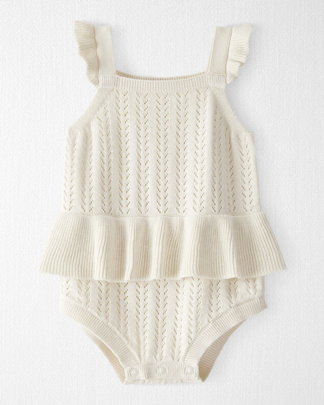 Product image 1 of Baby Girl Organic Cotton Pointelle Romper