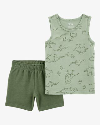Product image 1 of Toddler 2-Piece Dinosaur Tank & Pull-On Short Set