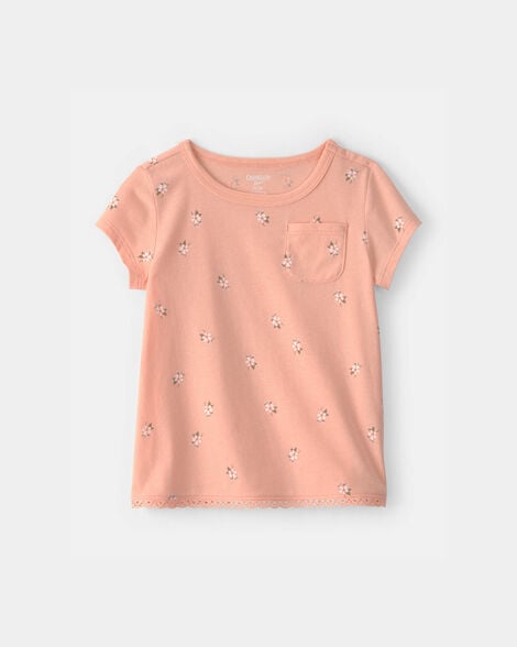Toddler Girl Floral Top - Orange