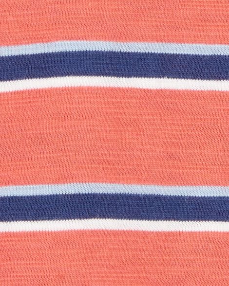 Product image 2 of Toddler Striped Cotton Short-Sleeve Henley - Orange