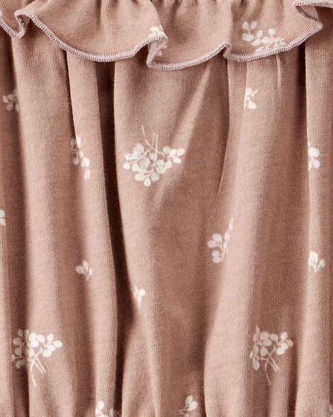 Product image 2 of Girls Floral Print Long-Sleeve Top - Brown