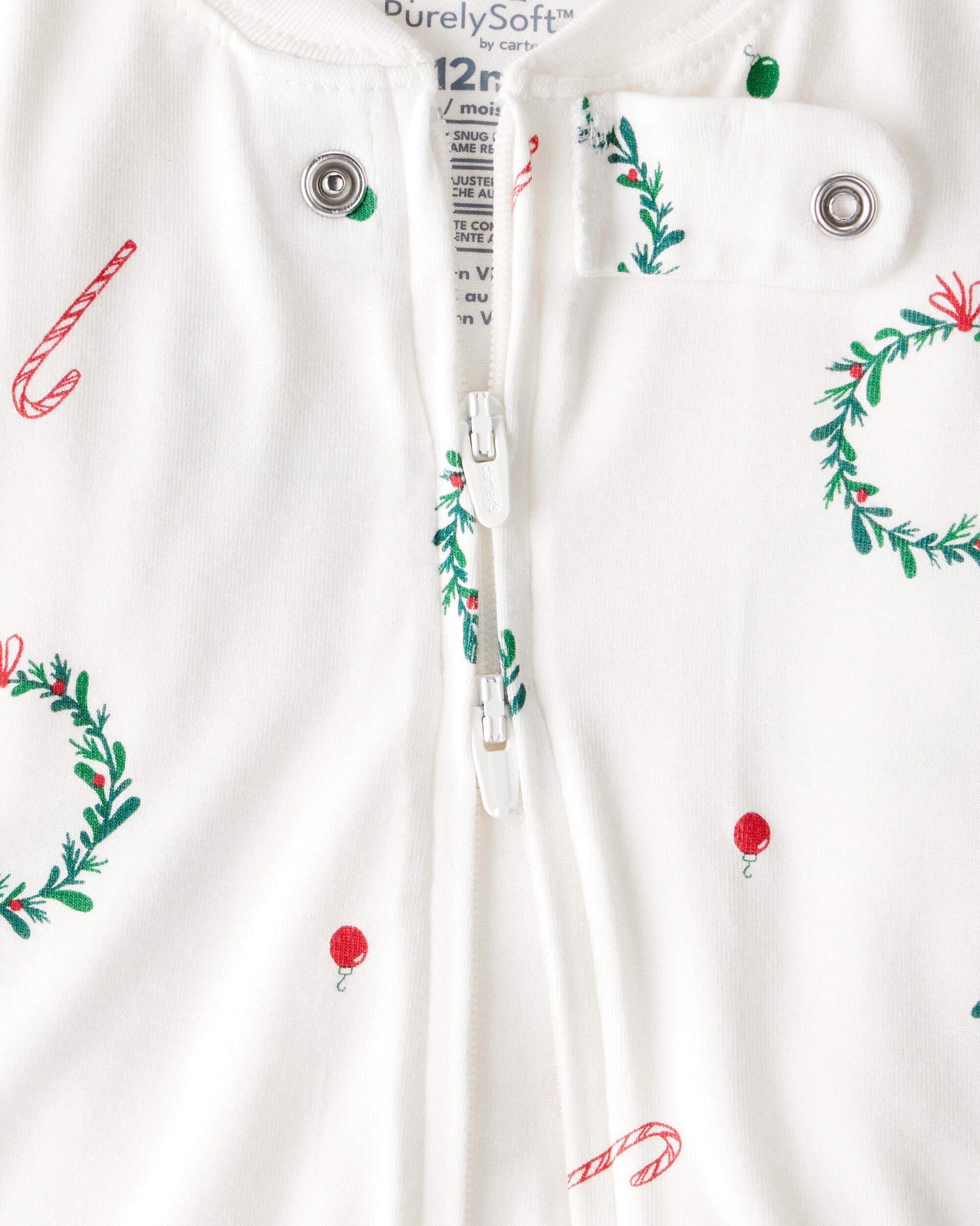 Baby Wreath PurelySoft Snug Fit 1-Piece Pajamas - White