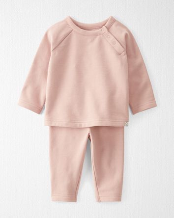 Baby 2-Piece Fleece Set Made with Organic Cotton in Rose