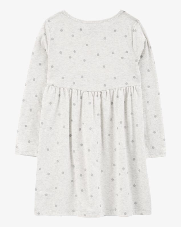 Product image 2 of Kid Glitter Polka Dot Long-Sleeve Jersey Dress