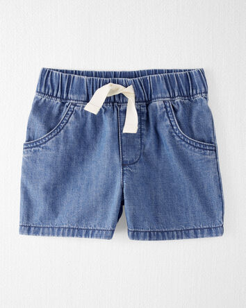 Toddler Organic Cotton Chambray Drawstring Shorts