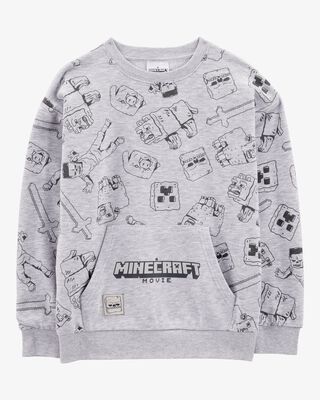 Product image 1 of Kid Minecraft Print Pullover - Gray
