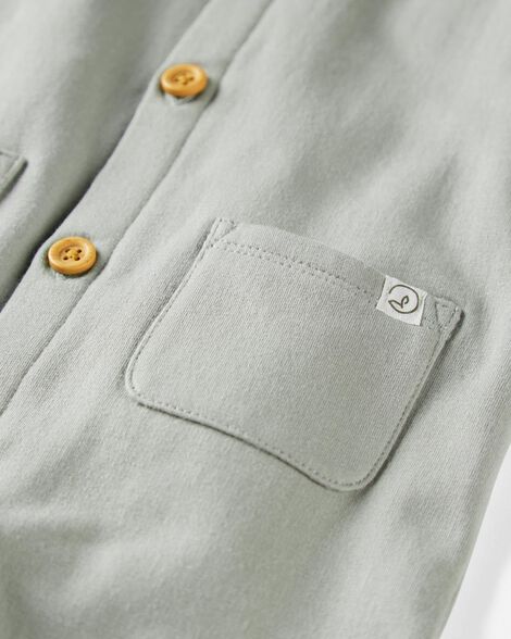 Product image 2 of Baby Fleece Jumpsuit Made with Organic Cotton In Glacier Grey