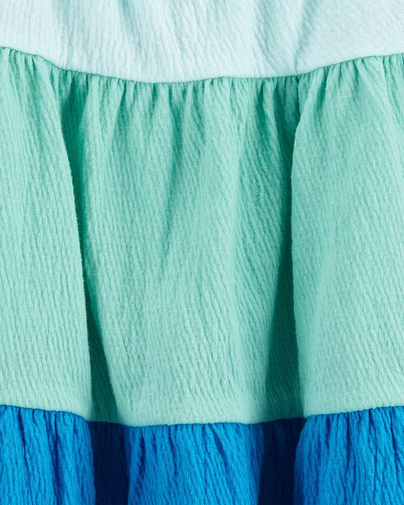 Blue Baby Striped Tiered Dress