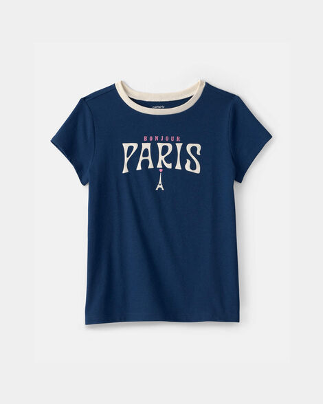 girls paris graphic tee - blue