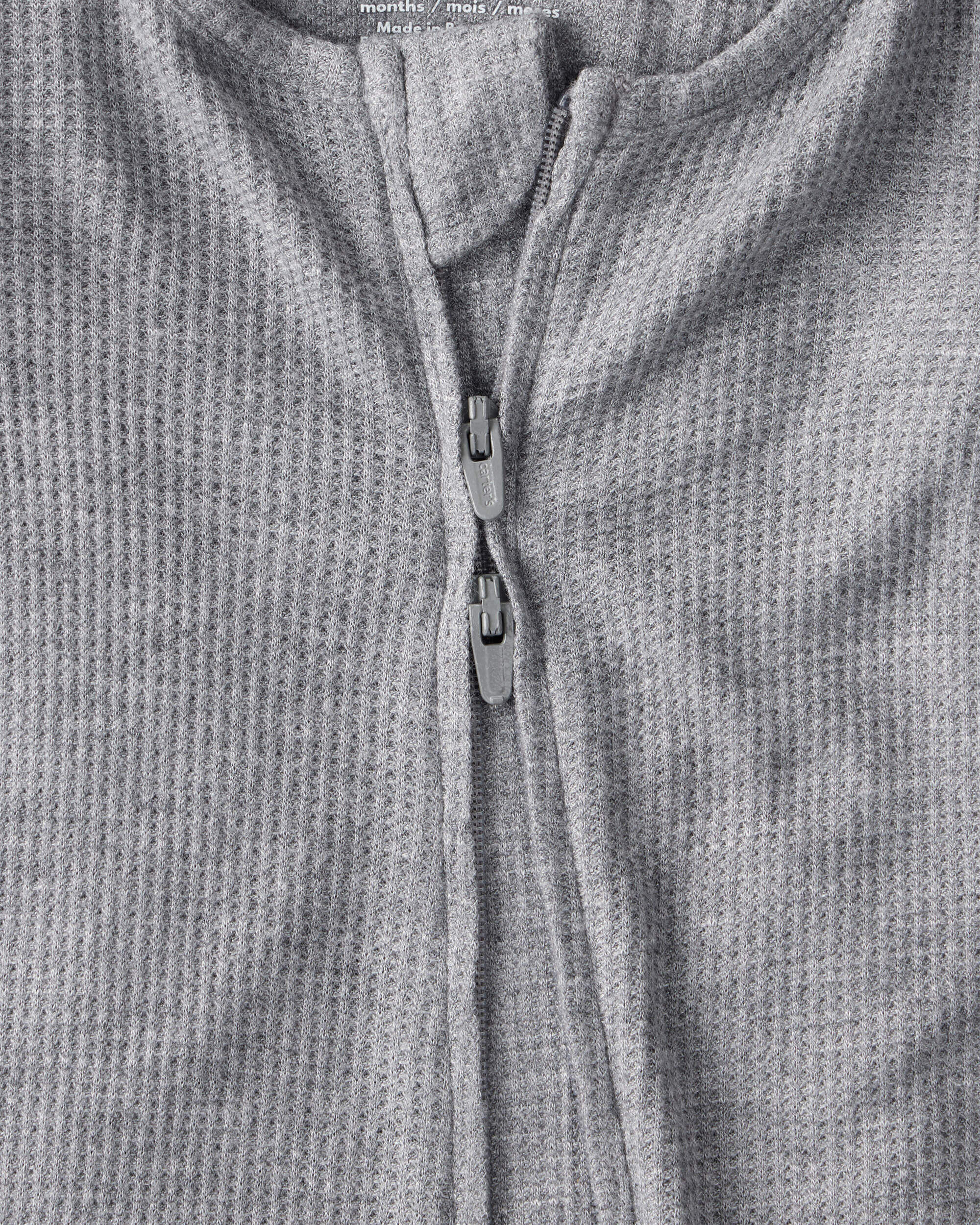Baby Boy Solid PurelySoft Long-Sleeve 2-Way Zip Sleep & Play Pajamas - Grey