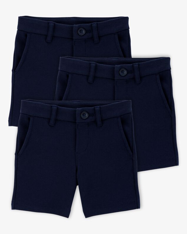 Product image 1 of Toddler 3-Pack Ponte Knit Uniform Shorts - Navy