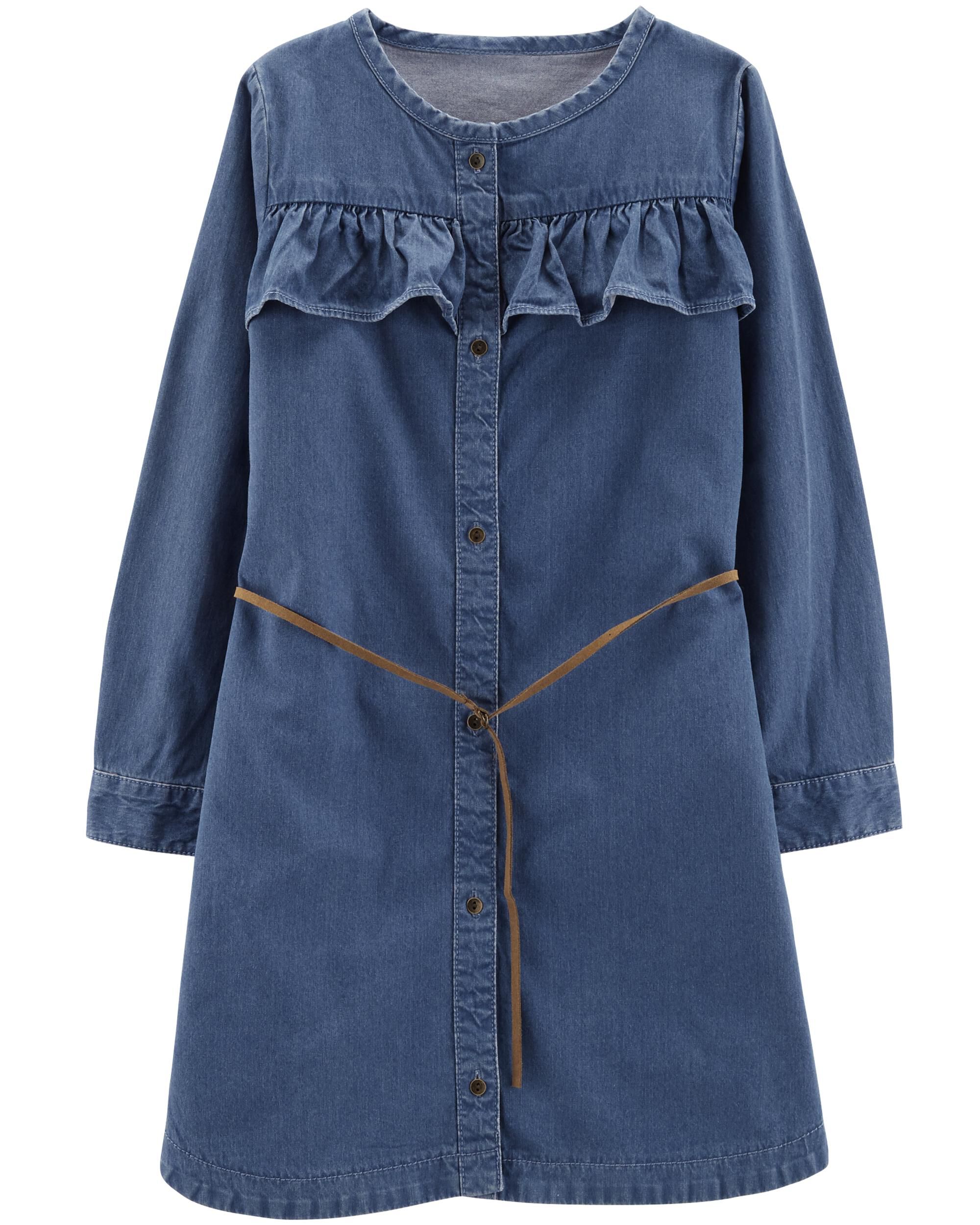 lipsy belted denim dress