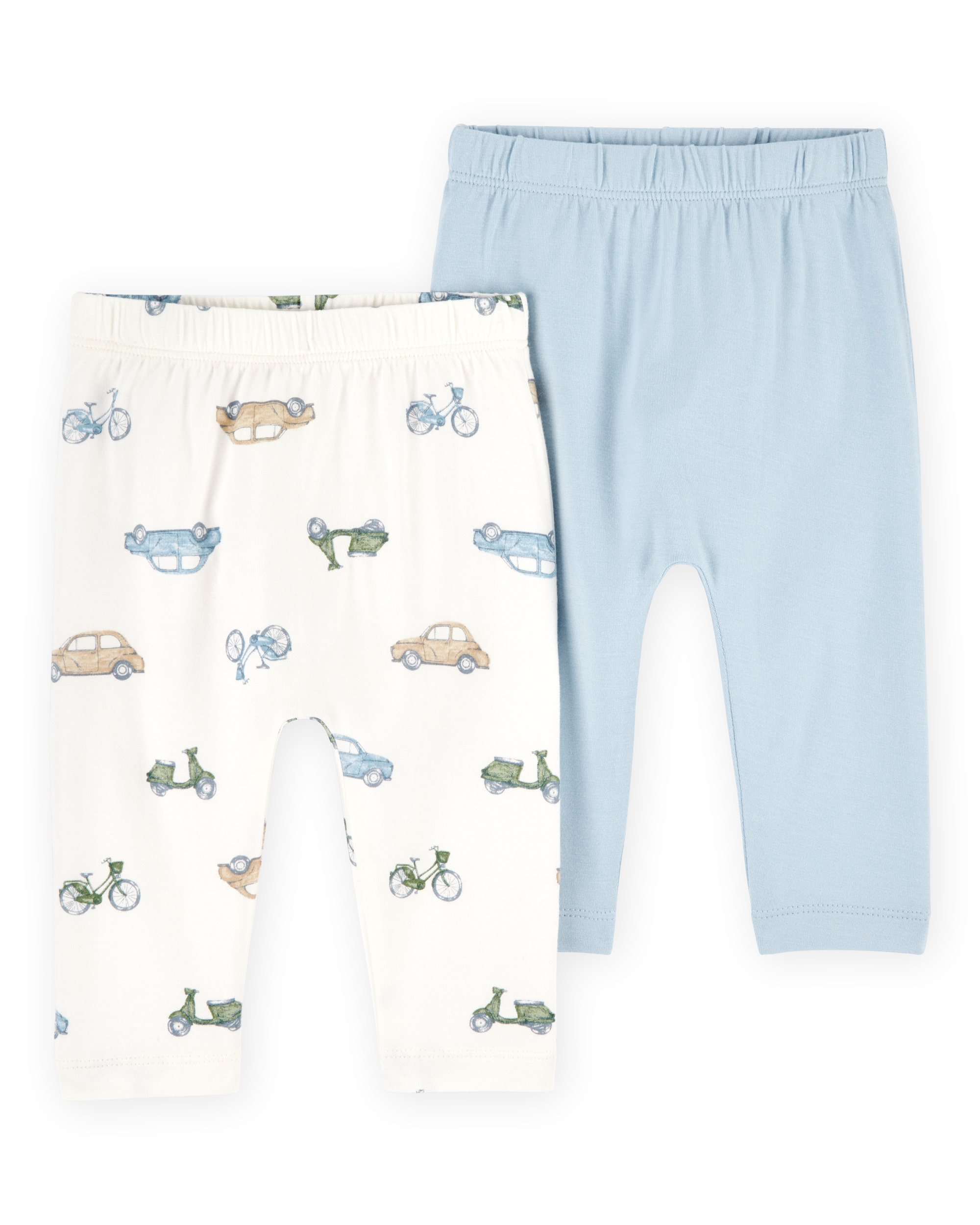 Baby Boy 2-Pack PurelySoft Pull-On Pants - Blue/Ivory