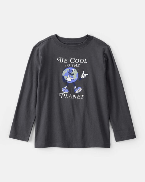 boys planet long-sleeve graphic tee - grey