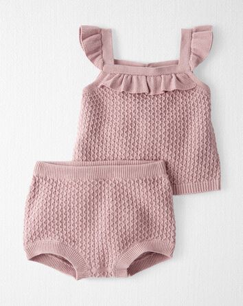 Baby 2-Piece Organic Cotton Crochet Knit Set