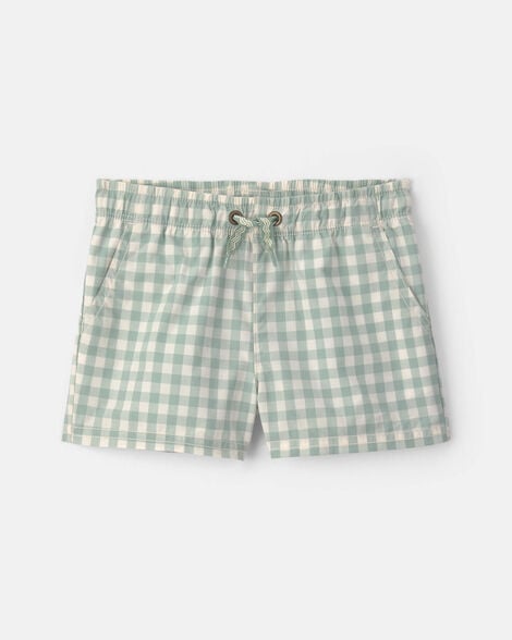 baby boy gingham poplin shorts - green