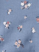 Blue - Toddler Long-Sleeve Ruffle Dress Made with Organic Cotton in Floral Print, Selected