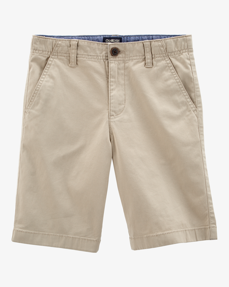 Boys Stretch Chino Uniform Shorts - Khaki
