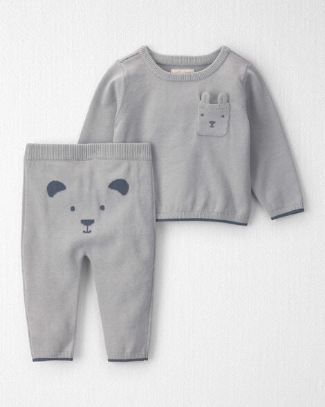 Baby 2-Piece Organic Cotton Sweater Knit Top & Pant Set