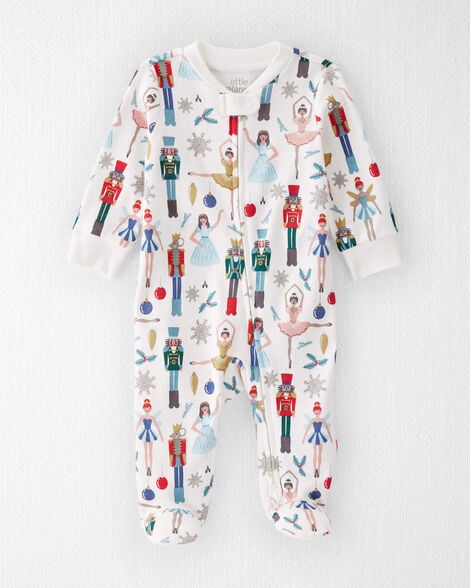 Baby Organic Cotton Holiday Nutcracker Sleep & Play Pajamas