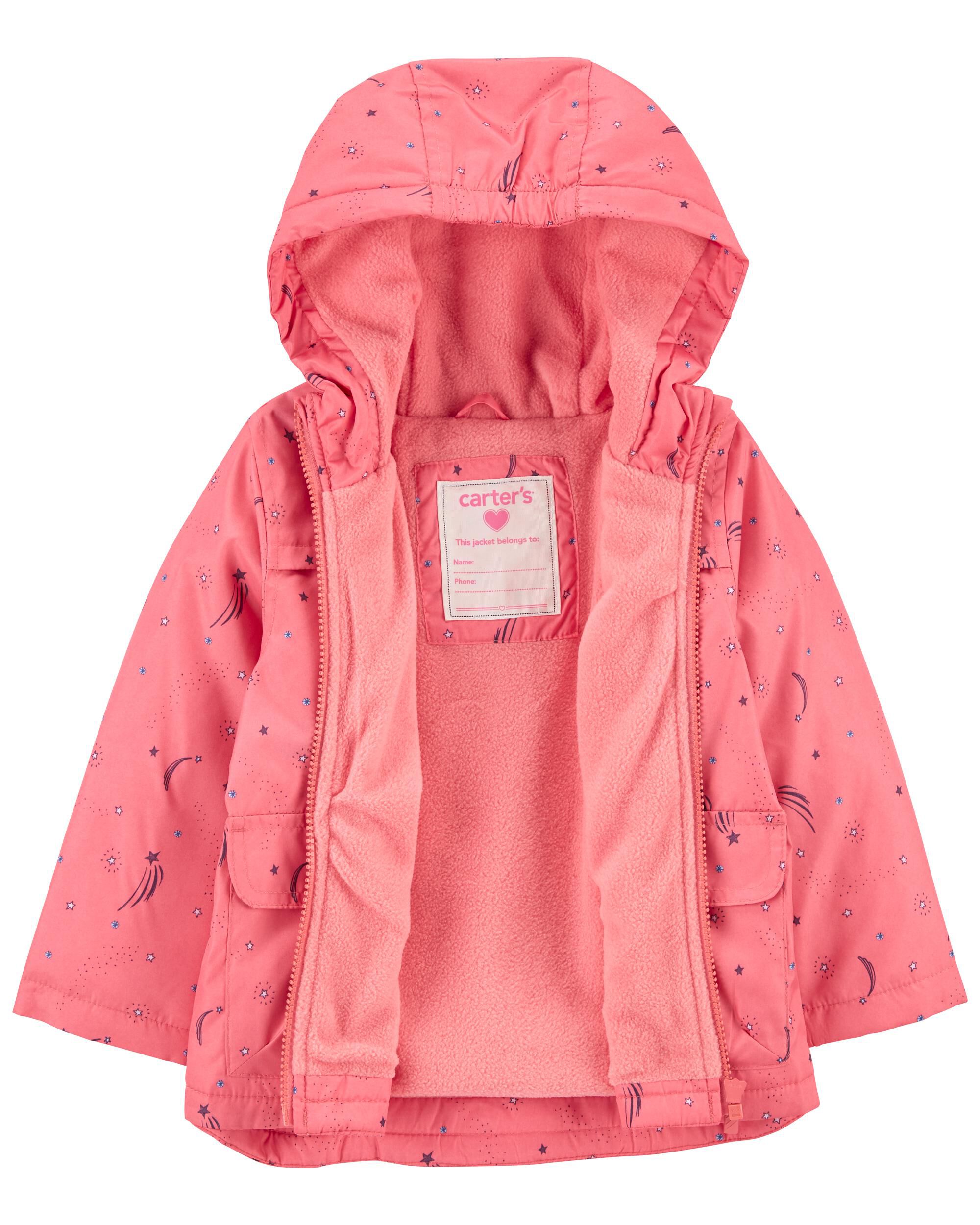 Carters Little Girls Printed Jersey Lined Jacket 