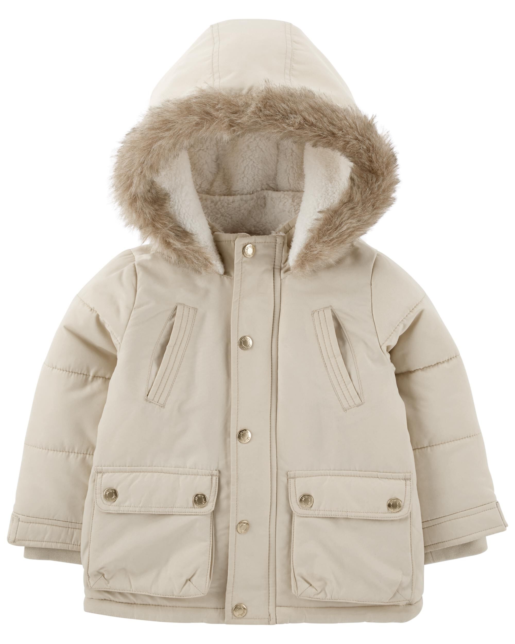 Toddler Faux Fur Hooded Parka Carter s Carter s