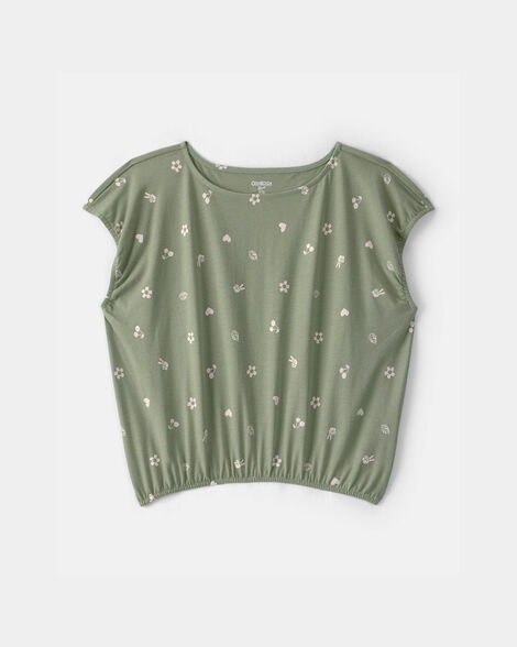 Girls Spring Icon Short-Sleeve Top - Olive