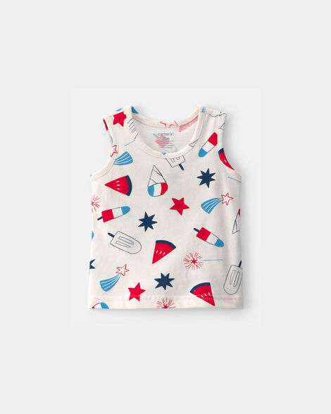 baby boy fourth of july popsicle tank top