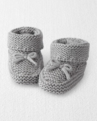 Product image 1 of Baby Organic Cotton Crochet Booties in Gray